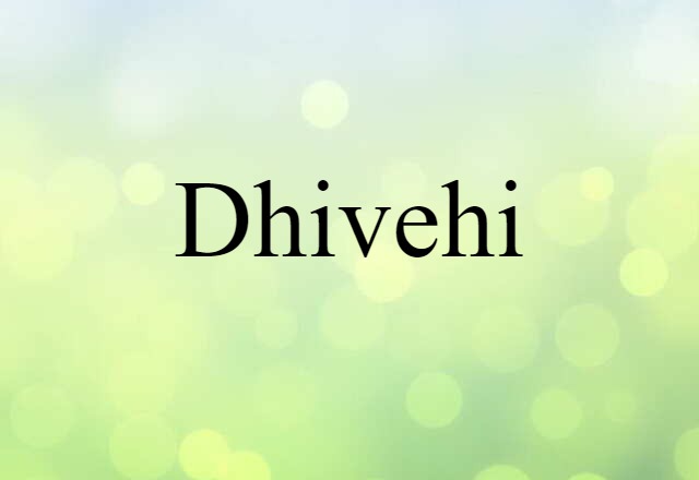 Dhivehi