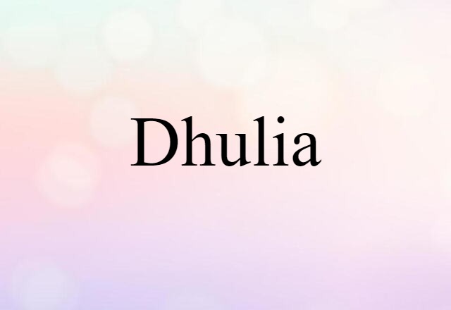 Dhulia (noun) Definition, Meaning & Examples