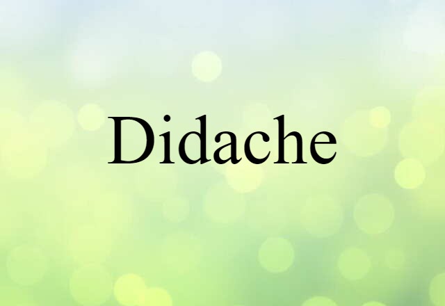 Didache (noun) Definition, Meaning & Examples