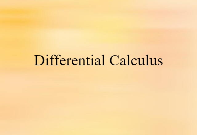 differential calculus