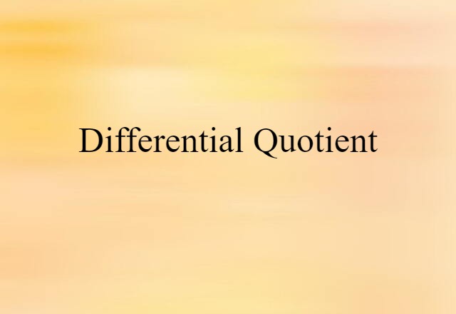 differential quotient