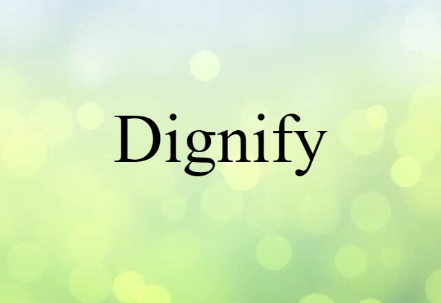 Dignify (noun) Definition, Meaning & Examples