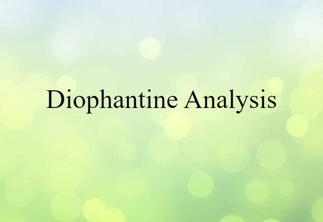 diophantine analysis