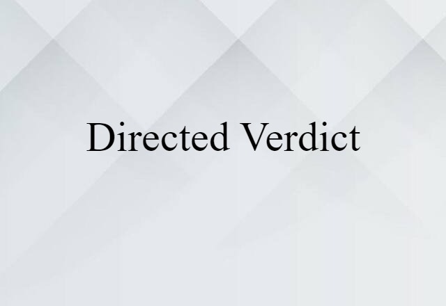 directed verdict