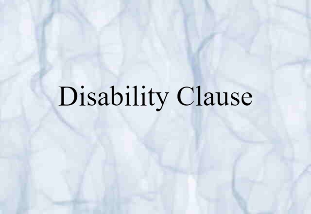 disability clause