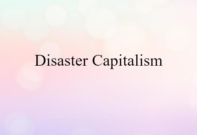 disaster capitalism