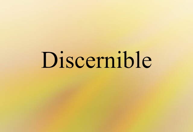 Discernible (noun) Definition, Meaning & Examples