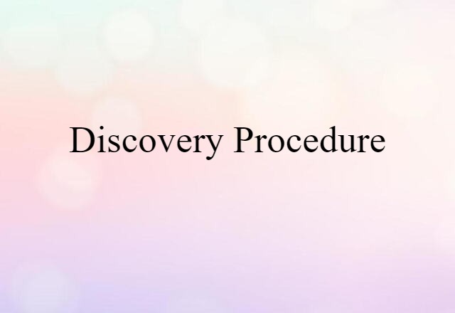 discovery procedure