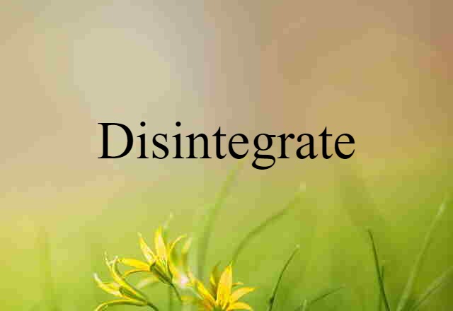 Disintegrate (noun) Definition, Meaning & Examples