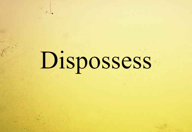 Dispossess (noun) Definition, Meaning & Examples