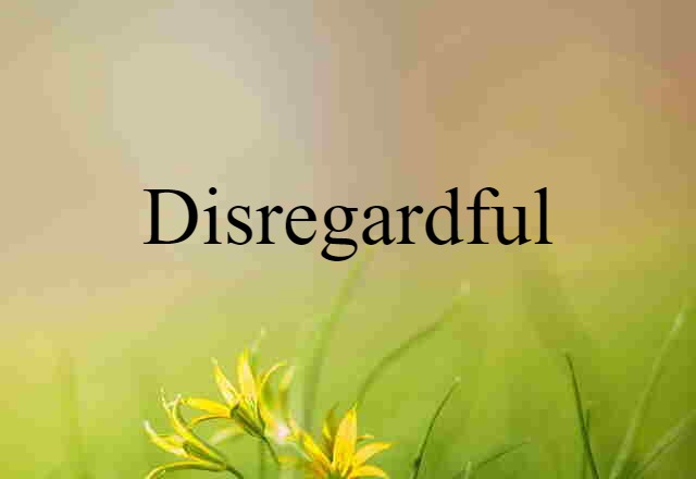 Disregardful (noun) Definition, Meaning & Examples