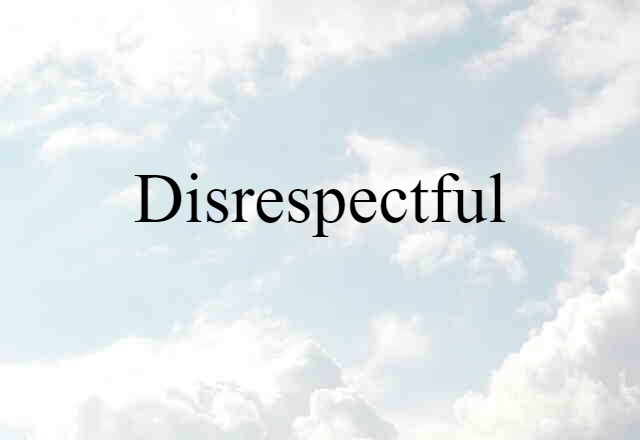 Disrespectful (noun) Definition, Meaning & Examples