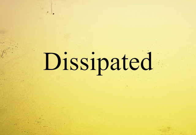 Dissipated (noun) Definition, Meaning & Examples