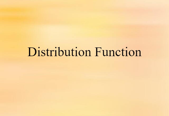 distribution function