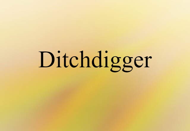 Ditchdigger (noun) Definition, Meaning & Examples