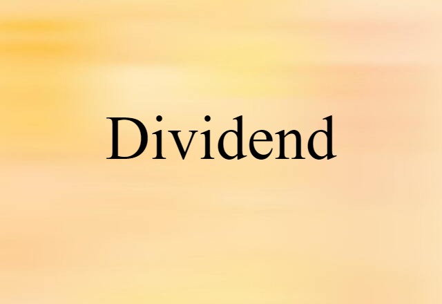 dividend