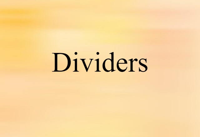 Dividers (noun) Definition, Meaning & Examples