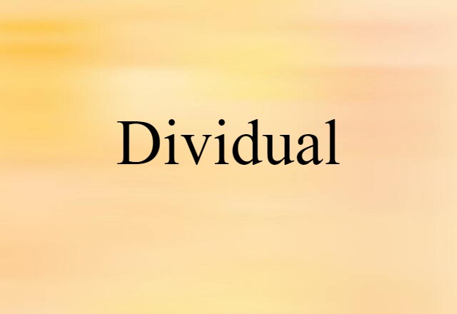 Dividual (noun) Definition, Meaning & Examples