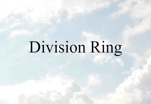 Division Ring (noun) Definition, Meaning & Examples