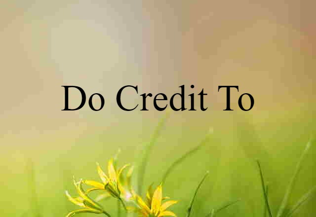 Do Credit To (noun) Definition, Meaning & Examples