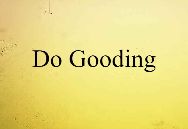 Do-gooding (noun) Definition, Meaning & Examples