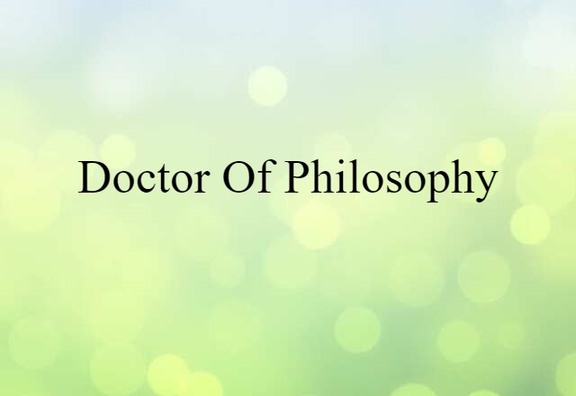 Doctor of Philosophy