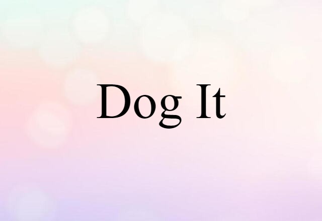 dog it