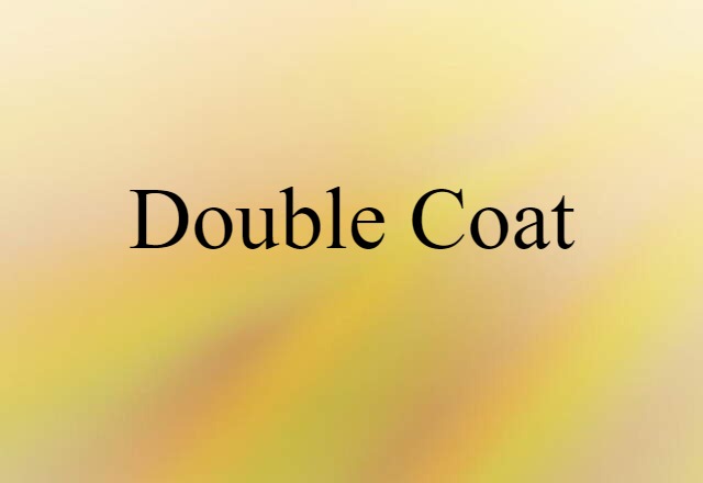 Double Coat (noun) Definition, Meaning & Examples