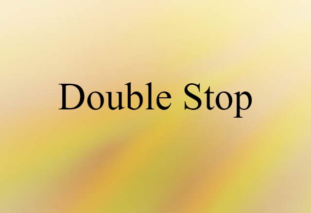 Double Stop (noun) Definition, Meaning & Examples