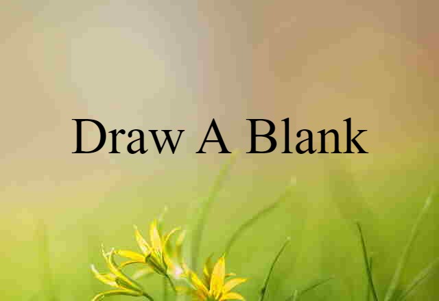 draw a blank