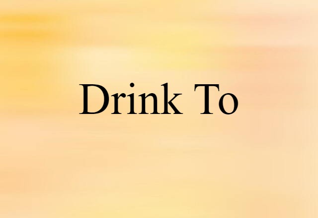 Drink To (noun) Definition, Meaning & Examples