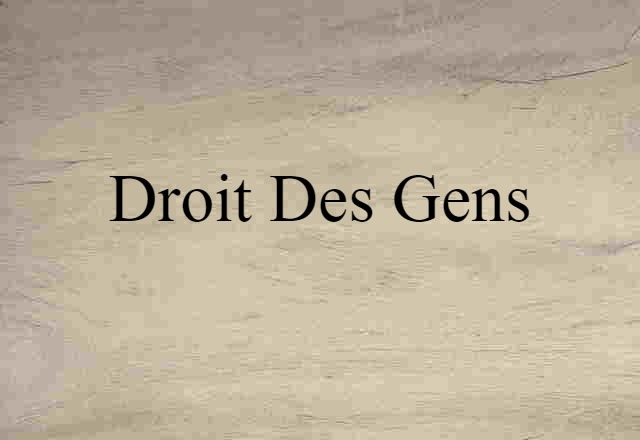 droit des gens