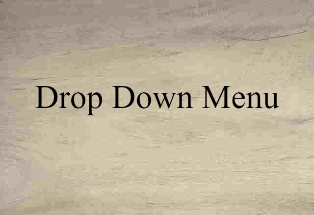 Drop-down Menu (noun) Definition, Meaning & Examples