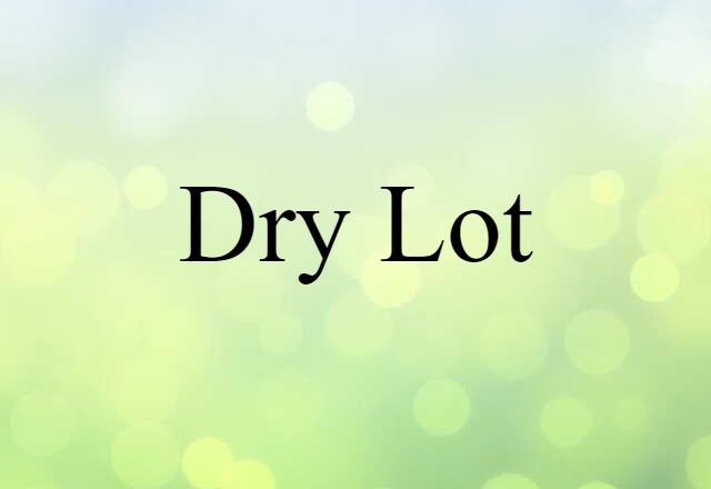 Dry Lot (noun) Definition, Meaning & Examples