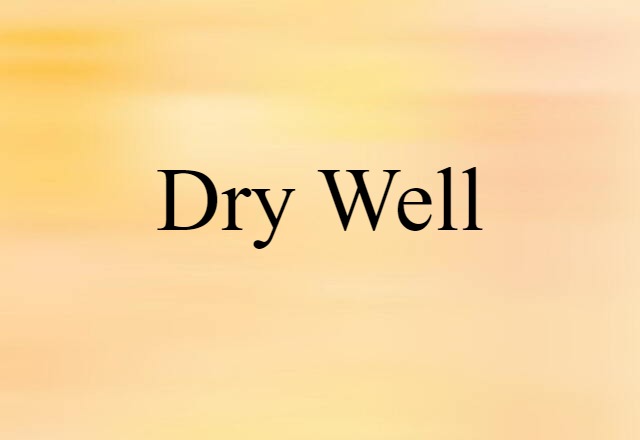 Dry Well (noun) Definition, Meaning & Examples