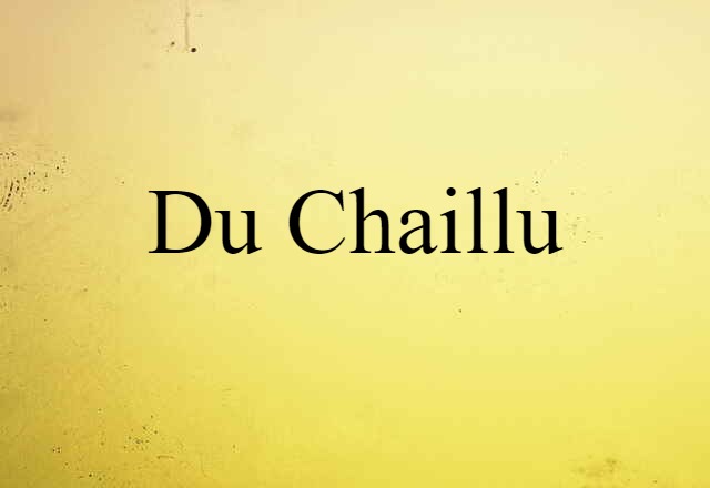 Du Chaillu (noun) Definition, Meaning & Examples