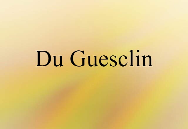 Du Guesclin (noun) Definition, Meaning & Examples