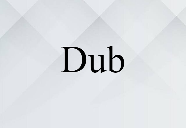 Dub (noun) Definition, Meaning & Examples