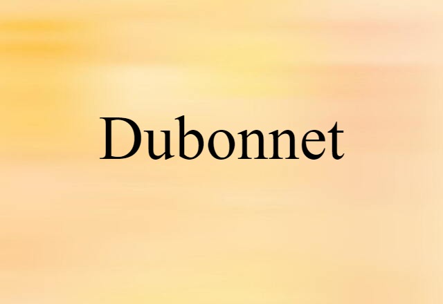 Dubonnet (noun) Definition, Meaning & Examples