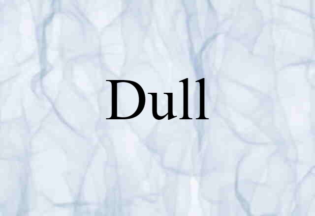 Dull (noun) Definition, Meaning & Examples