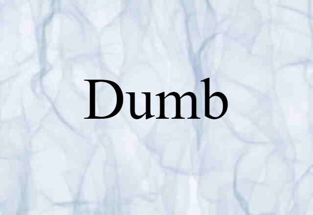 Dumb (noun) Definition, Meaning & Examples