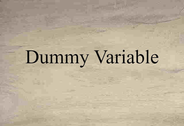 Dummy Variable (noun) Definition, Meaning & Examples