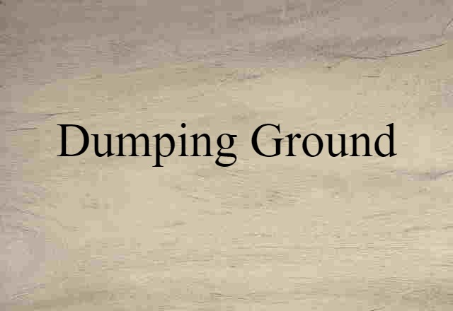 Dumping-ground (noun) Definition, Meaning & Examples