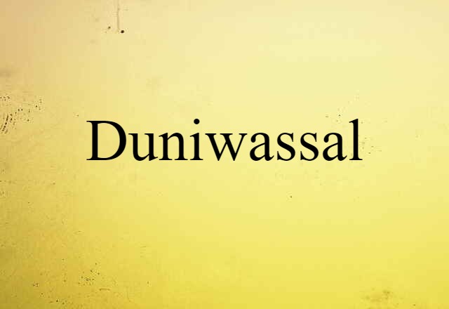 Duniwassal (noun) Definition, Meaning & Examples