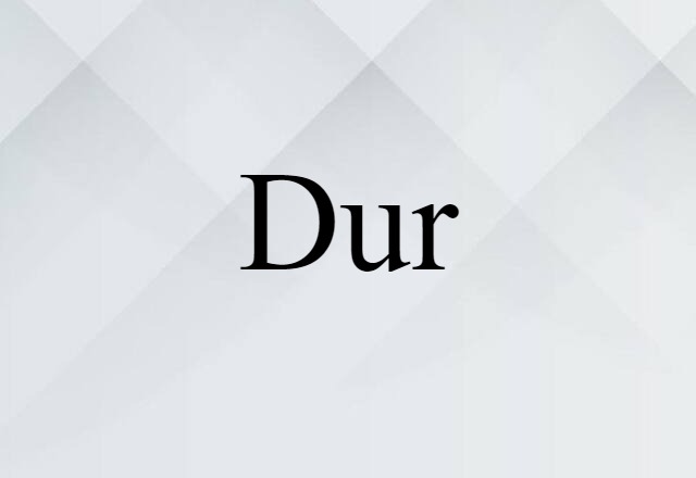 Dur (noun) Definition, Meaning & Examples