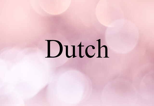 Dutch (noun) Definition, Meaning & Examples