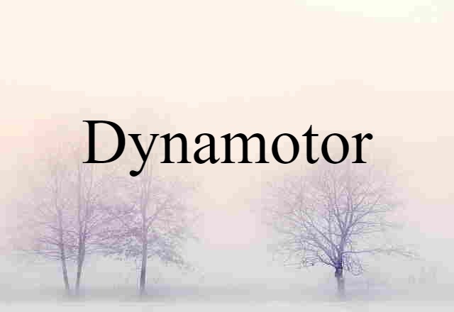 Dynamotor (noun) Definition, Meaning & Examples