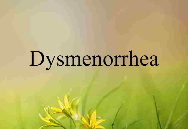 Dysmenorrhea (noun) Definition, Meaning & Examples