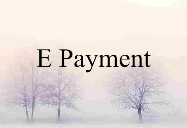 E-payment (noun) Definition, Meaning & Examples