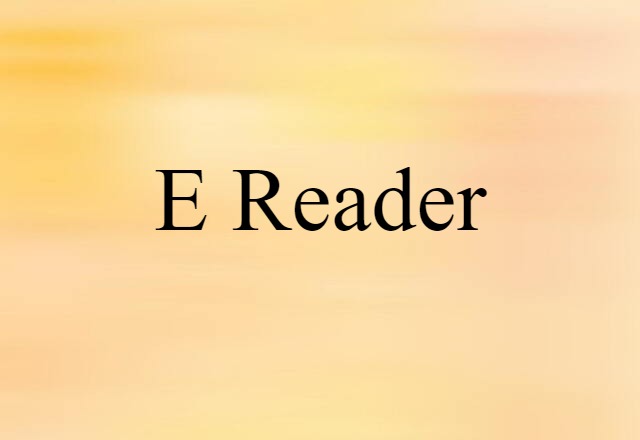 E-reader (noun) Definition, Meaning & Examples